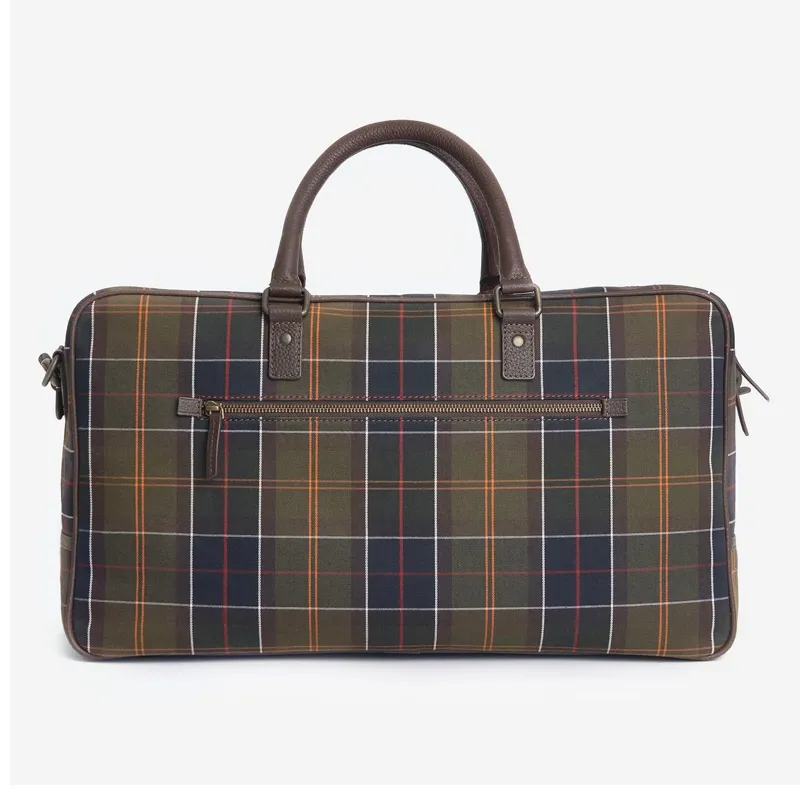 Barbour Tartan and Leather Holdall -1